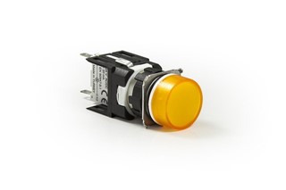 D Serisi Plastik LED'li 12-30V AC/DC Yuvarlak Sarı 16 mm Sinyal